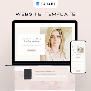 Kajabi Website Template | Kajabi Website Theme for Coaches & Online Course Creators | Feminine Kajabi Template and Kajabi Landing Page