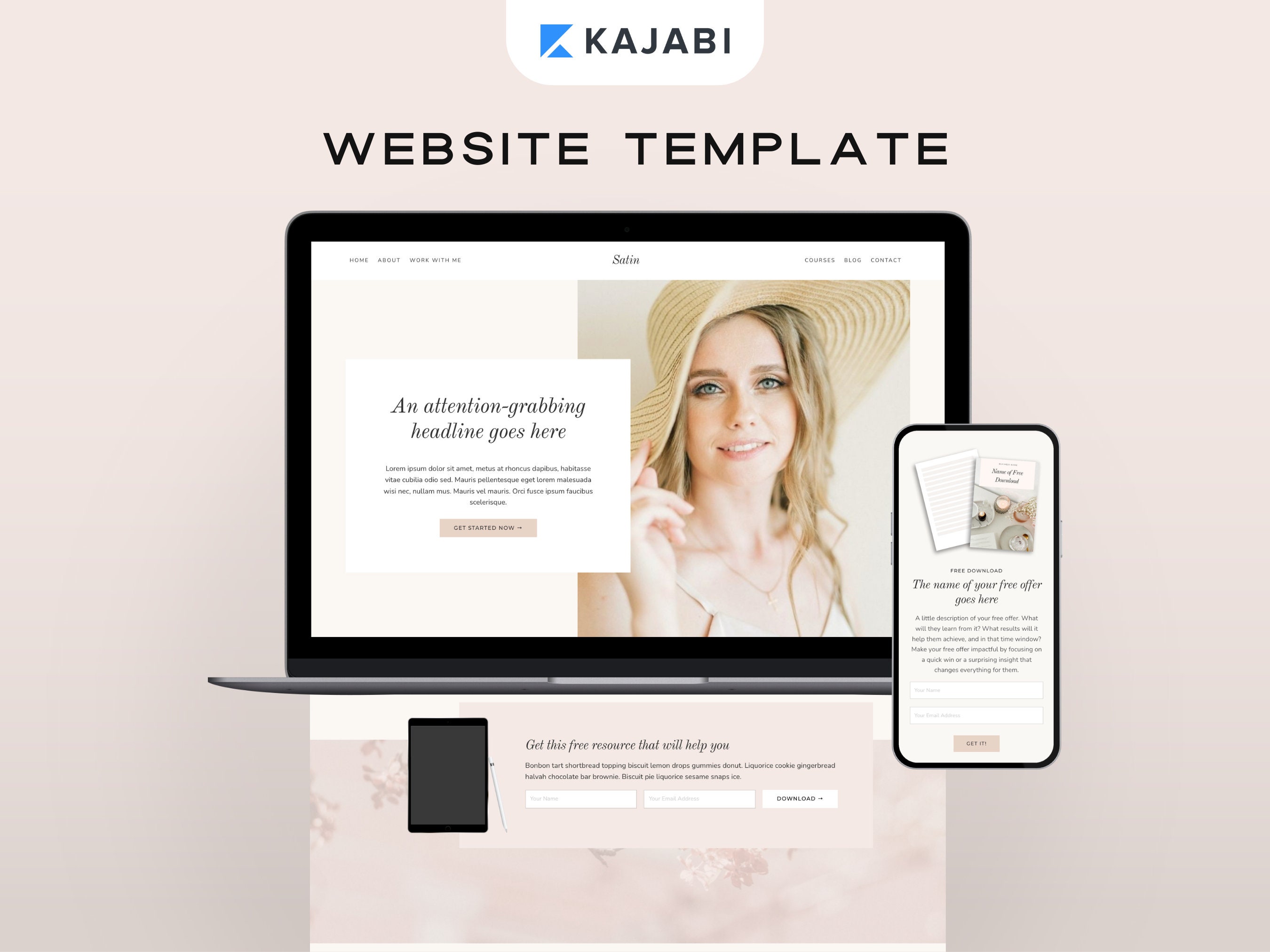 Kajabi Website Vorlage | Kajabi Website Theme für Coaches & Online Kurs Ersteller | Feminines Kajabi Template und Kajabi Landing Page