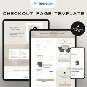 Szablon ThriveCart Checkout dla trenerów, twórców kursów online i przedsiębiorców | Szablon ThriveCart | Kurs strony sprzedaży ThriveCart
