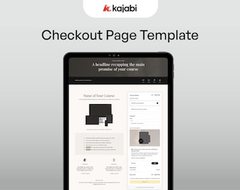 Kajabi Checkout Template with Canva Digital Product Mockups: For Coaches & Course Creators