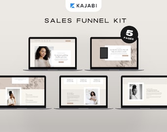 Kajabi Template Bundle | 5 Sales Funnel Templates for Coaches & Online Course Creators | Neutral Sales Page, Landing Page, Opt-In Page