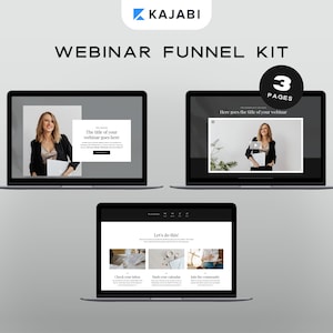 Kajabi Template Webinar Bundle | 3 Kajabi Webinar Landing Pages for Coaches & Online Course Creators | Kajabi Funnel