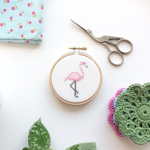 Flamingo - 7,5 cm (3 inch) | cross stitch pattern | pdf download | instant download | cross stitch for beginners