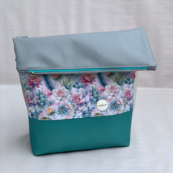 Tasche Foldover / Crossbodybag groß / Blumenwiese