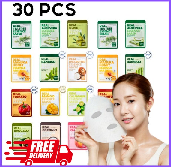 30 Sheet Mask Box Korean Face Sheet Masks for All Skin Types