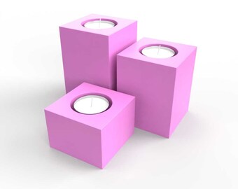 Square Pillar Tealight Holder Mold Set