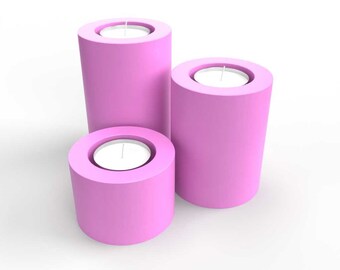 Round Pillar Tealight Holder Mold Set