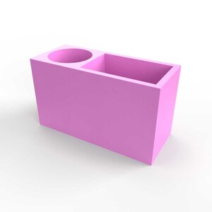 Twee secties, rechthoekige penpot / gebruiksvoorwerphouder mal