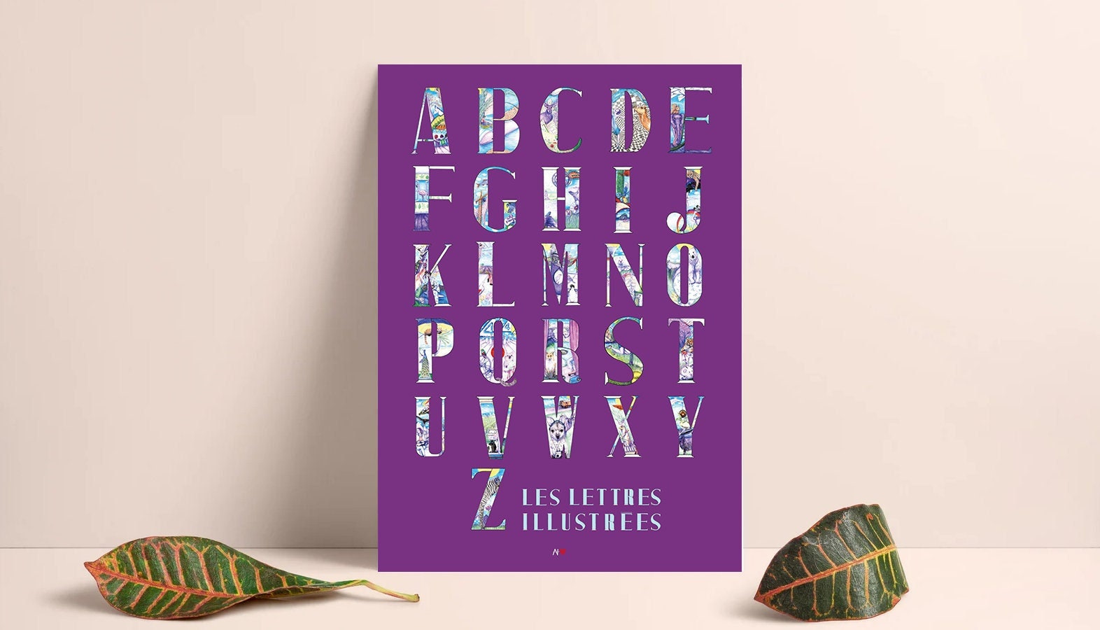 Les Lettres Illustrées - Affiche Abécédaire Effet Wahou