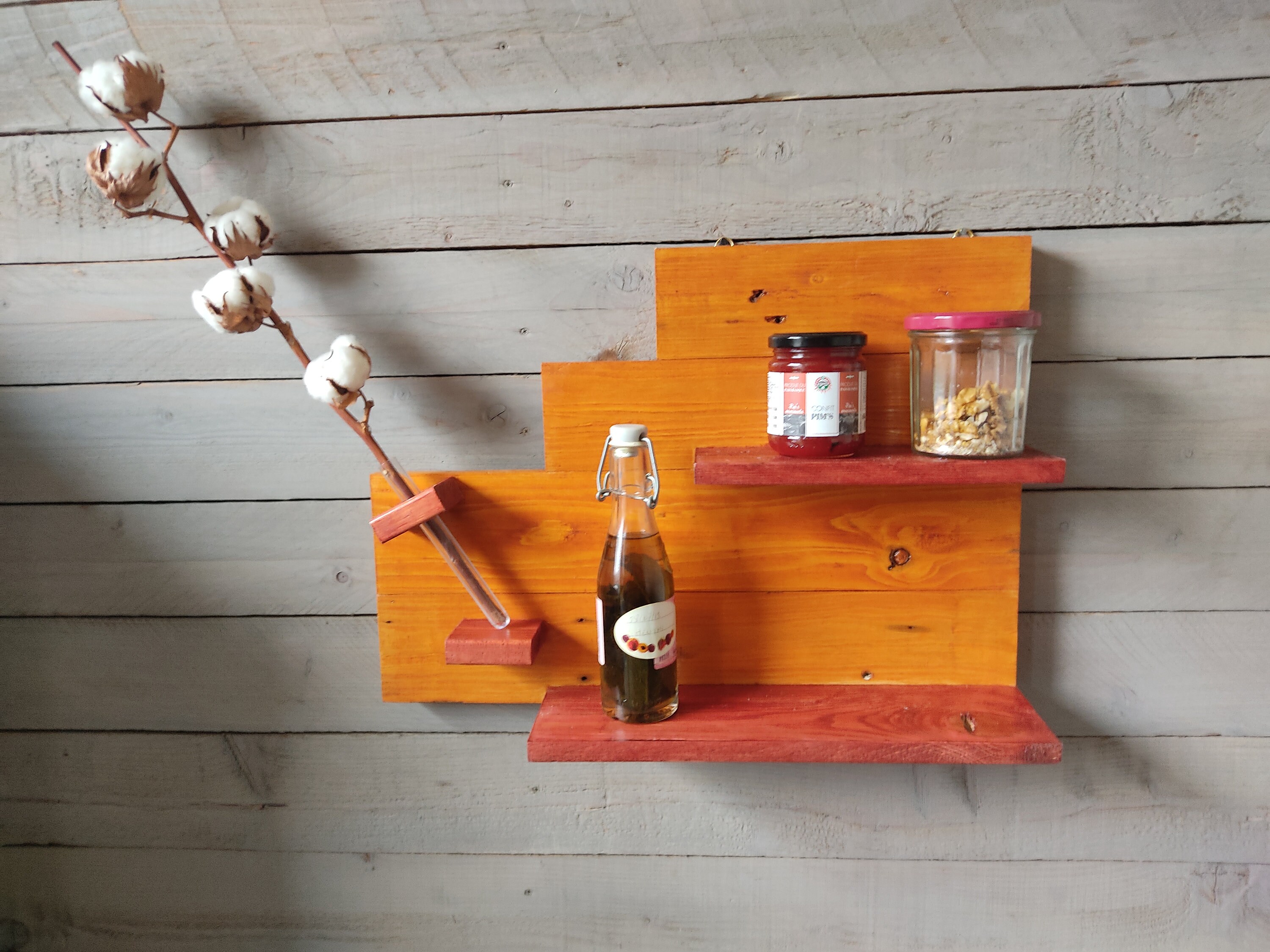 Présentoir Bois Artisanal avec Support Tube à Essai