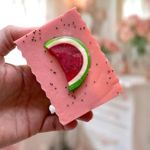 Watermelon Soap glycerin handmade soap party favor Fruit soap gift mom friend gift sister fun birthday vegan present