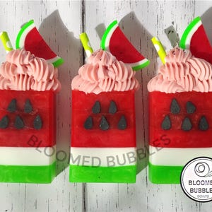 Watermelon Soap glycerin handmade soap party favor Fruit soap gift mom friend gift sister fun birthday vegan present