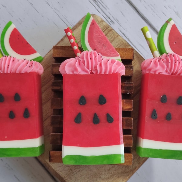 Watermelon Soap 5.5oz | glycerin soap| natural | body | Fruit | handmade  |  gift | mom | friend | sister | kids | fun | fall | birthday |