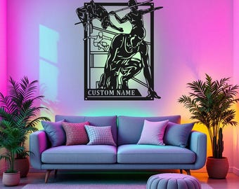 カスタム男性用陸上競技用看板、LEDライト付きメタルサイン、パーソナライズされた陸上競技用ネームサインデコレーション、陸上競技用LEDデコレーション
