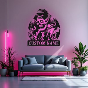 Custom Welder Metal Sign With LED Light, Personalized Welder Name Sign Decoration For Room, Tree Welder Metal LED Decor, Welder Name Sign