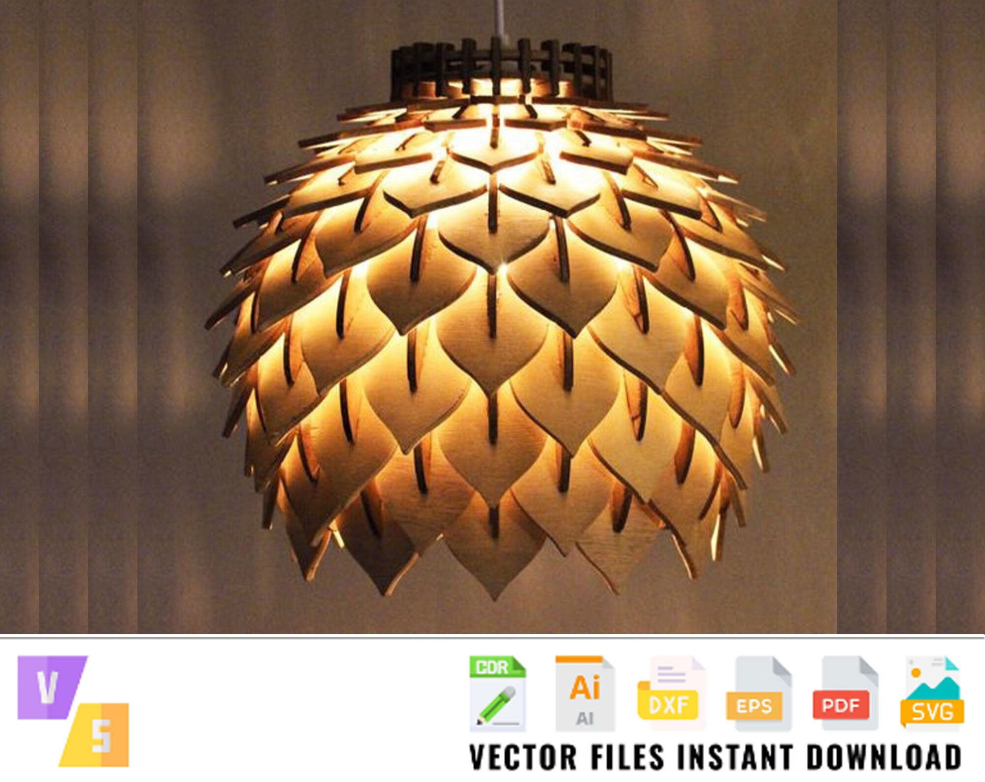 Laser Cut Wood Modern Lamp Shade Svg 4mm Template Glowforge 