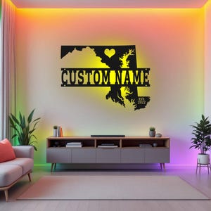 Arte de pared de metal con maracas personalizado con luz LED, letrero con nombre de maestro con maracas personalizado para decoración de habitación, decoración de metal con maracas para el hogar, maracas