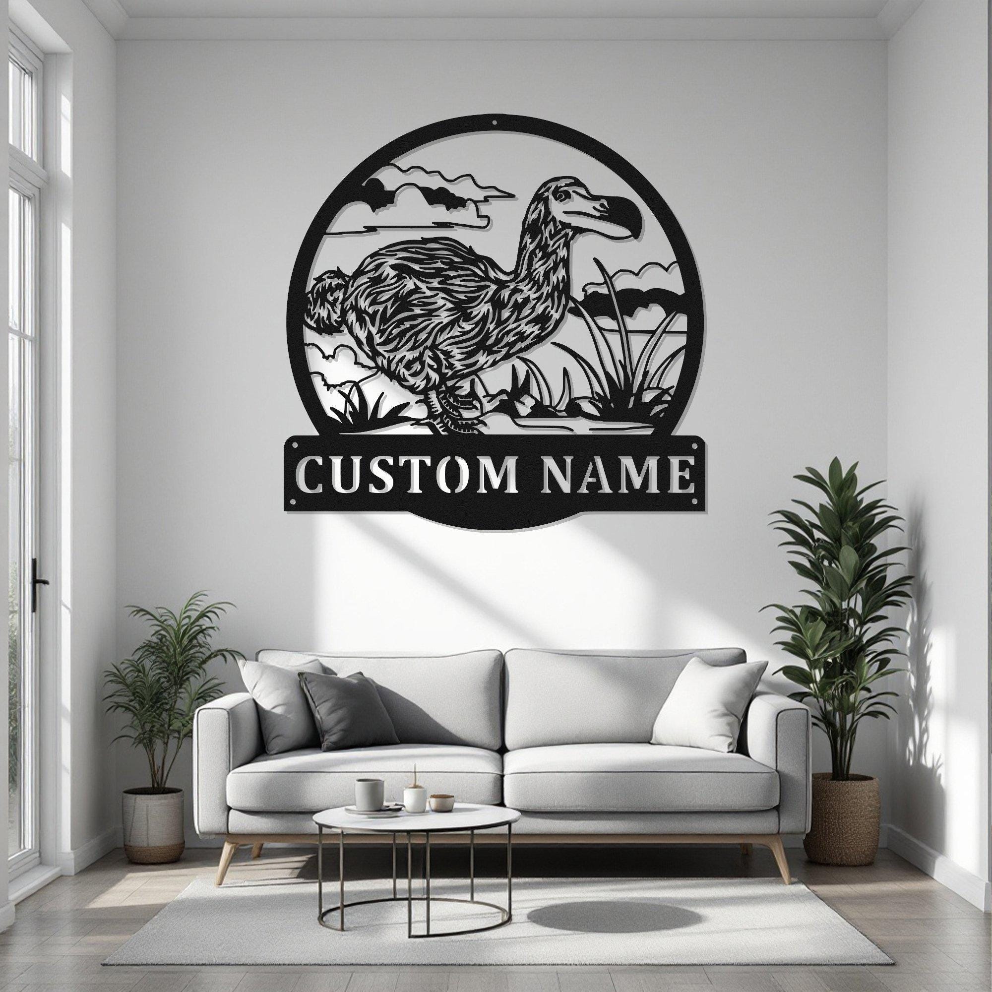 Custom Dodo Metal Wall Art With LED Light, Personalized Dodo Name Sign ...