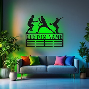 Custom Table Tennis Medal Holder LED Light, Personalized Table Tennis Player Name Medal Hanger, Table Tennis Medal Display Awards Sign