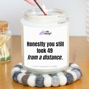 Best Friend 50th Birthday Gifts, You still look 49 Funny Birthday Gift, Candle Milestone Birthday Gifts for 50th Birthday, Card Alternative