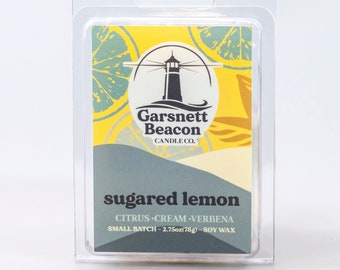Sugared Lemon Scented Wax Melts: Hand Poured Soy Cubes