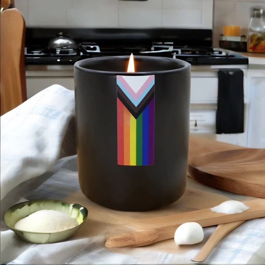Luxury Scented Progress Pride Flag Candle for Gay, Candle for