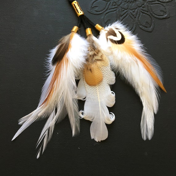 White Feather Hair Jewelry Natural Feathers Feather Hair Clip Feather Hair Accessory Bohemian Feather Hair Extension Etsy Denmark