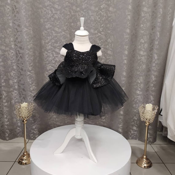 Fluffy Baby Dress: Black Baby Girl Dress Celebrate With Style on Special  Occasion Blue Sequin Dress - Etsy