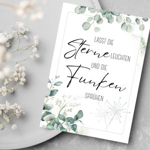 Digital template poster, sign for wedding eucalyptus, wedding decoration boho, instant download, table stand sparklers, creative idea