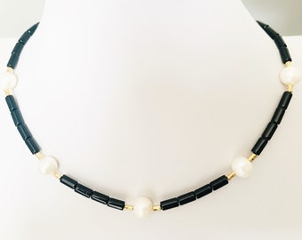 TON for yo】Onyx pearl mix necklace | www.unimac.az