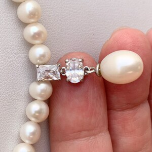 Collana di perle/Perle d'acqua dolce e ciondolo di perle con zircone/collana nuziale/Regalo per la festa della mamma immagine 4