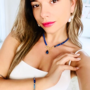 Lapis Lazuli Necklace/ Blue Necklace/ GoldSilver 925/ Elegant lapis lazuli necklace