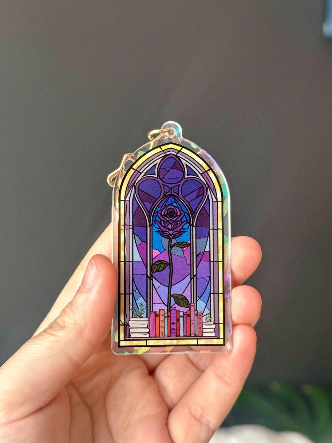 The Night Court Acrylic Holographic Keychain, Bookish Keychain - Etsy
