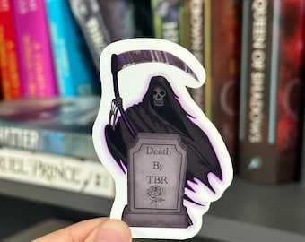 Death by TBR Vinyl Aufkleber | Bücherwurm Sticker