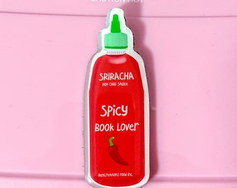 Spicy Book Lover Sriracha Acrylic Magnet - With Resin Coating | Bookish Magnet