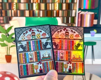 The Fantasy Bookshelf Die Cut Sticker, Bookish Sticker