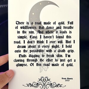 Golden Road Gedicht Kunstdruck