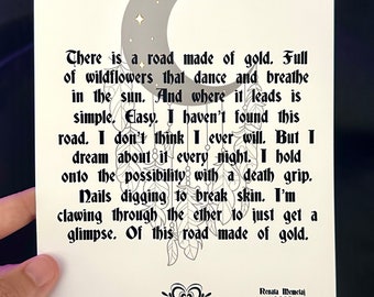 Golden Road Poem Art Print