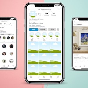 Instagram Mockup Templates for Stunning Profile Designs, Editable Canva Templates, Instagram Profile Mock-Up, Instagram Updated View.