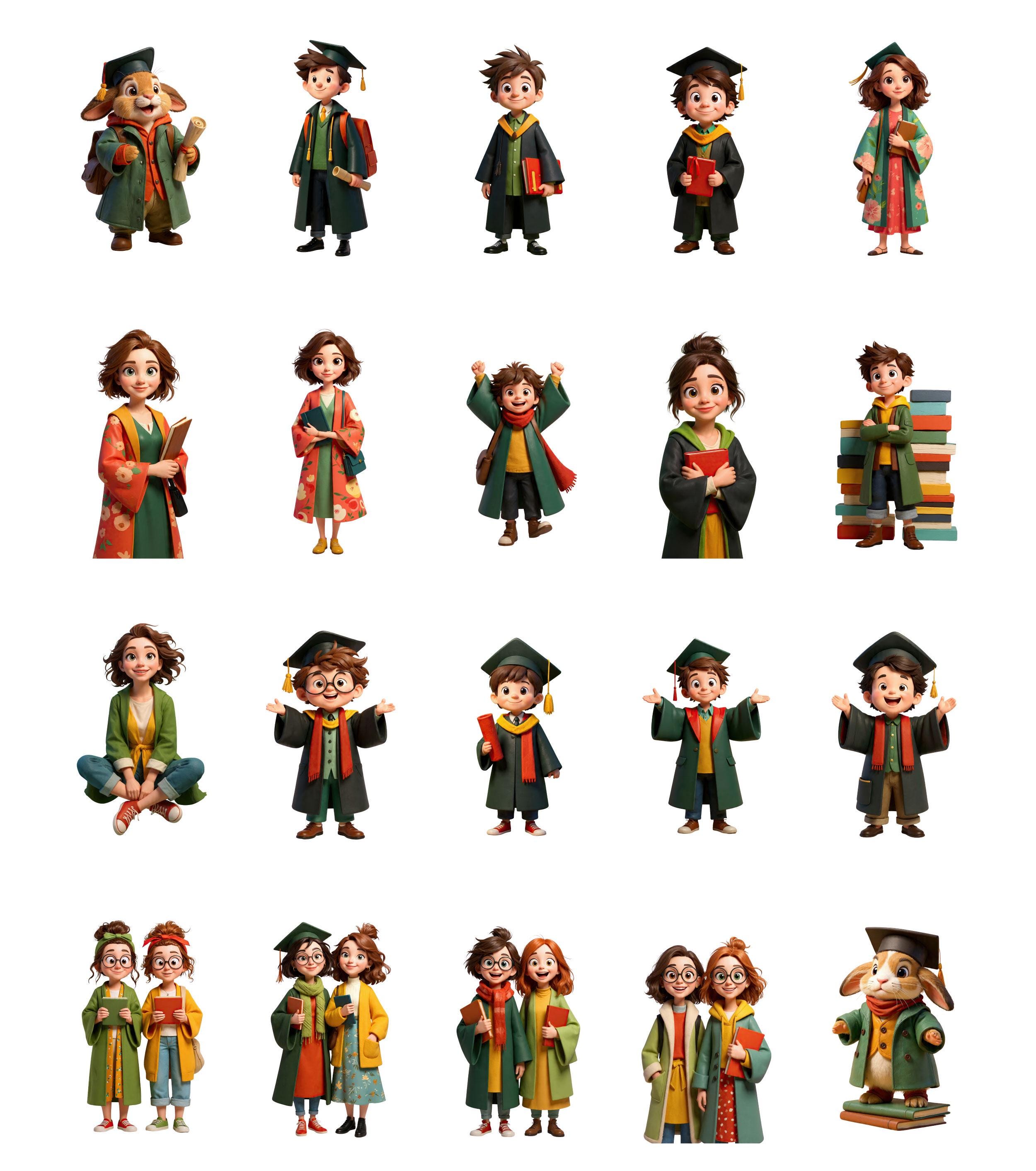 3D Graduation Clipart Bundle | Class of 2026 Grad Cap, Diploma PNG ...