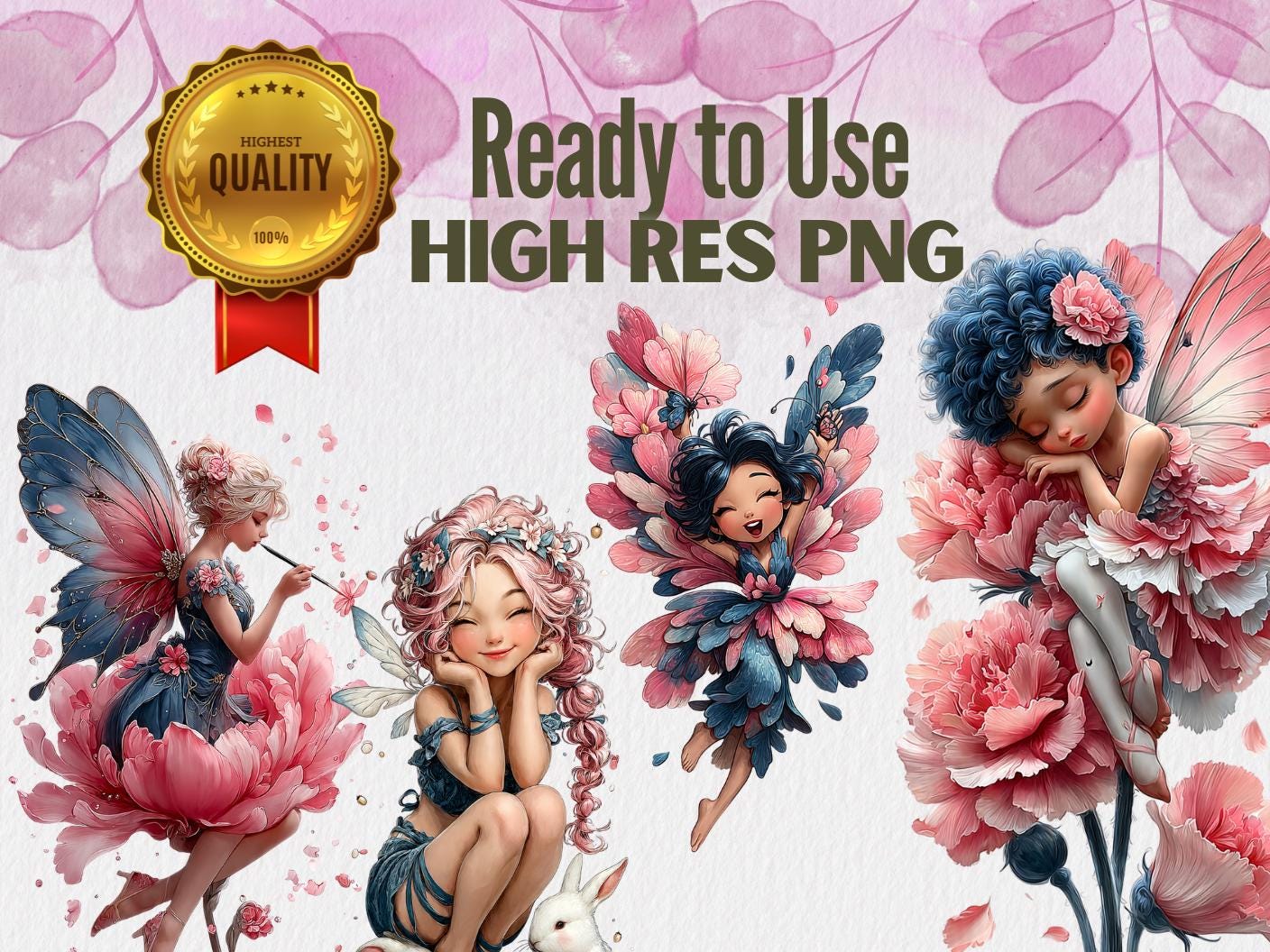 80 Whimsical Fairy PNG Clipart Bundle - Etsy