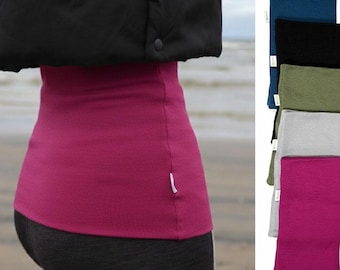 Bandeau abdominal 100 % laine mérinos ventre rein chauffe-taille femmes enceintes hommes haramaki double épaisseur double sport