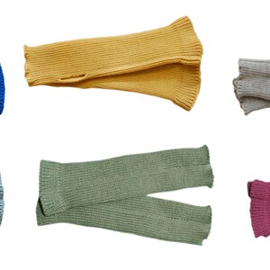 Armwarmers Volwassene 100% merinowol gebreid/gebreid dames/heren dames vingerloze wanten handschoenen winter nekwarmer effen kleuren afbeelding 5
