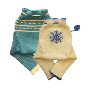 Soaker - S, M, L - WINTER DESIGN  100% merino wool baby diaper nappy cover LONGIES pants hand made knit knitted baby cloth diaper cover long