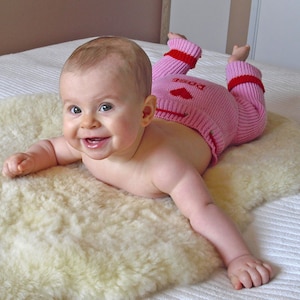 Soaker - S, M, L - PERSONALIZED 100% merino wool diaper cover longies pants (with your baby name) hand made knit knitted wool leggings