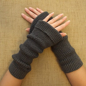 Armwarmers Volwassene 100% merinowol gebreid/gebreid dames/heren dames vingerloze wanten handschoenen winter nekwarmer effen kleuren afbeelding 9