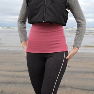 Tummy band 100% MERINO WOOL belly kidney waist warmer pregnant women men haramaki two-layered double sport Rose wine