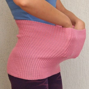Tummy band 100% MERINO WOOL belly kidney waist warmer pregnant women men knitted haramaki sport image 6