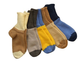 Socks 4-8 years 100% merino wool warm new baby children toddler BOY GIRL unisex leg warmers knitted