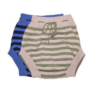 Diaper cover - adult -100% MERINO WOOL men women STRIPED adult soaker cloth diaper cover briefs pants knit adult nappy cover handmade shorts